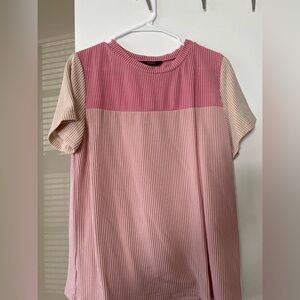 Never worn pink color block shirt